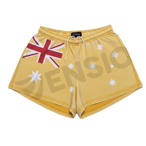 Custom Print Digital Print Breathable Quick Dry Australian Flag Farmer Outdoor Rugby Football Footy <b>Shorts</b> Zipper Pockets Unisex - Product Image 6