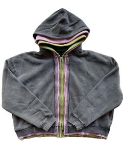 Vente en gros Streetwear Sweat à capuche zippé tricoté, coupe oversize, triple épaisseur, anti-plis, sans cordon, effet délavé soleil et délavé à l'acide vintage - Product Image 1