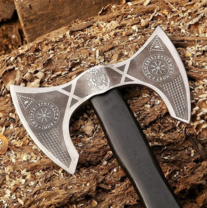 Hache à double tête artisanale Steel Craft International, acier à haute teneur en carbone, double lame, manche en bois de frêne, 18 pouces - Product Image 4