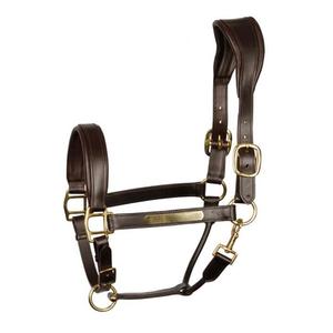 Licol de cheval en cuir de luxe avec casque de conception anatomique double boucle de couronne réglable licol de course de chevaux - Product Image 3