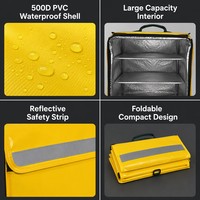 Sac à dos isotherme pliable grande capacité OEM pour livraison de repas, en PVC 500D imperméable avec fermeture éclair, personnalisable avec logo