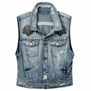 Chaleco de mezclilla para los hombres modernos Chaleco de mezclilla elegante vintage informal Un armario Esencial Desgastado Estilo fresco sin esfuerzo - Product Image 6