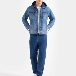 Veste en jean bleu de haute qualité pour homme, idéale pour l'hiver, style streetwear superposé, durable, respirante, séchage rapide, antibactérienne, entièrement boutonnée - Product Image 1