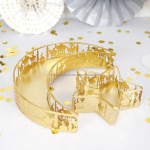 Decoración islámica artesanías de metal Luna estrella bandeja Ramadán regalo accesorios productos Ramadán bandeja Ramadán decoraciones - Product Image 1