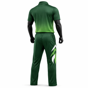 Conjunto de Uniforme de Cricket Unisex Personalizado, Sublimado, Color Verde con Bloques de Color, Manga Corta, Pantalones con Cintura Elástica, Absorbe la Humedad, Deportivo - Product Image 6