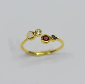 2025 New Collection Customizable Women's 14K Gold Plated S925 Minimal Natural Australian <b>Opal</b> Garnet Wedding <b>Engagement</b> Gift - Product Image 1