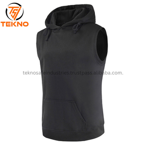 <b>Hoodie</b> Sleeveless Tank Tops <b>Bodybuilding</b> Custom Own Logo Men Muscle Cut Off Zip up High Quality Sleeveless Gym Hoodies OEM - Product Image 6
