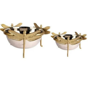 Gold Toned Metal Cast Pear Shaped Table Top <b>Serving</b> Bowl Unique Design Fruit <b>Serving</b> <b>Platter</b> In Affordable Price - Product Image 4