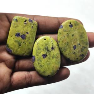 Pierre précieuse d'Atlantisite naturelle, cabochon à dos plat, cristal de guérison, quartz, vente en gros, pierres précieuses en vrac, pierre pour bijoux en fil - Product Image 2