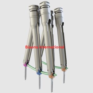 Kit d'implants rachidiens manuels en acier inoxydable BISONS, vis pédiculaire, tige, cage de fusion intercoronarienne et système de fixation - Product Image 4