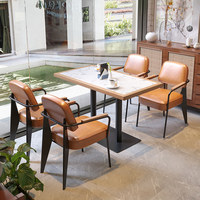Ensemble de tables et chaises de restaurant modernes, fauteuils rembourrés avec pieds en métal pour café, bistrot, salon de thé, mobilier commercial