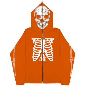 Collection Hiver Hiphop crânes peints à la main couple sweat à capuche graphique 100% Coton hoodies wholesale Men Hoodie - Product Image 3