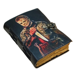 Cahier de notes en cuir à couverture rigide fait à la main sur le thème d'Halloween Livre des ombres Michael Myers Horror Journal Gift - Product Image 1