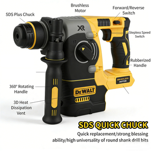 <span class=keywords><strong>Taladro</strong></span> <span class=keywords><strong>Percutor</strong></span> Rotatorio Inalámbrico <span class=keywords><strong>DEWALT</strong></span> DCH273 de <span class=keywords><strong>18V</strong></span>/20V con Motor sin Escobillas de Iones de Litio para Construcción, Renovación del Hogar y Perforación Industrial - Product Image 5