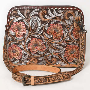 Bolso de hombro cruzado con flecos de piel de vaca hecho a mano con cuero turquesa bohemio estilo occidental para mujer - Product Image 4