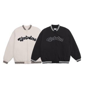 Blouson aviateur personnalisé en satin de baseball en coton pour hommes impression décorative motif fermeture éclair hiver veste chaude rembourrée haut - Product Image 1