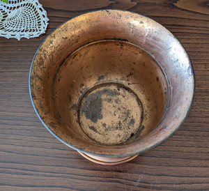 Maceta Decorativa Redonda de Lujo, Macetero de Cobre, Macetero de Metal, Cobre Puro, Asa Lateral con Forma de León - Product Image 5