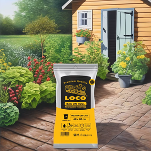 Bolsa en Rollo LOCO, 68x80cm, 60 litros de capacidad, ideal para la gestión de residuos pesados, creando un espacio más limpio y organizado. - Product Image 1