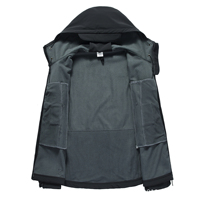 Veste Softshell Unisexe Décontractée Nouveau Style en Toile Coupe-Vent à Capuche Hiver Extérieur Vêtement de Travail Logo Avant Doublure Coton Haute Qualité
