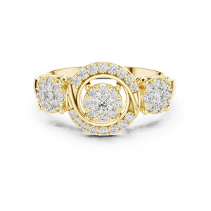 Anillo de Aniversario de Lujo con Diamante Cultivado en Laboratorio de 0.50 Ct, Oro Rosa de 14K, Certificado IGI, para Mujer |   Nuevo Diamante Cultivado Chapado en Oro - Product Image 2