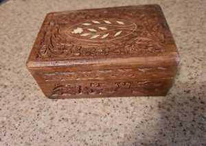Hand Wooden Boxes <b>Engraved</b> Intricate Designs Antique Imitation Style Indian Craftsmanship for Home Decor Interior Design Resale - Product Image 3