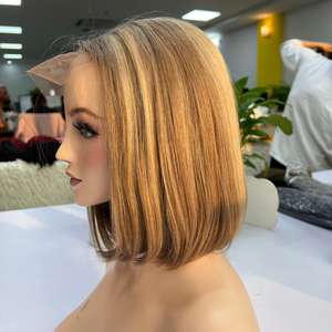 Venta al por mayor peluca recta Natural de alta calidad cabello humano virgen Cierre de encaje sin procesar un donante - Product Image 4