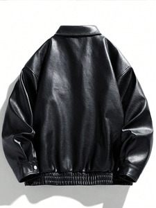 Veste en cuir fabriquée en usine à prix raisonnable du service OEM Vestes en cuir Pu de haute qualité pour hommes - Product Image 5