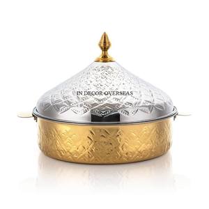 Calentador de alimentos de textura martillada de Metal de alta calidad chapado en oro de alta calidad, utensilios de cocina, cazuela, suministro de utensilios de cocina - Product Image 5