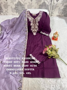 Venta caliente Vicose con trabajo manual Kurti Pant y Dupatta Mujeres Moda Fabricante y proveedor de India - Product Image 5