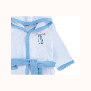 Warpless mangas largas azul cielo y azul para bebés y niños toallita para uso doméstico Albornoz marca italiana al por mayor para exportación - Product Image 2