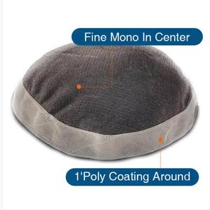 Peau fine PU V boucle cheveux humains délié naturel 8*10 hommes toupet système de remplacement de cheveux en gros pour hommes perruques - Product Image 6