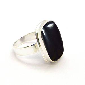 แหวนพลอยนิลสีดําธรรมชาติแหวนเงินแท้ 925 แหวนซ้อนพลอยรูปร่างสดใสของขวัญพลอยเกิดเดือนกรกฎาคมสําหรับเทศกาลของเธอ - Product Image 5