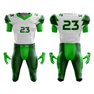 Ensembles d'uniformes de football américain personnalisables Tissu en maille respirant avec couleurs de l'équipe et numéro de joueur Vêtements de football américain - Product Image 1