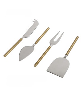 Juego de cuchillos para queso chapados en oro de acero inoxidable de la mejor oferta con esparcidor rebanador de queso utilizado para restaurante Home Hotel - Product Image 6