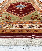 Türkischer Izmir Vintage Nomaden Handgeknüpfter Woll-Blumenteppich 100 X 100 cm