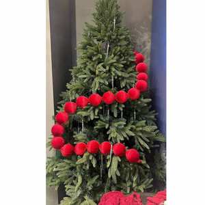 Guirnalda de Bolas de Terciopelo Hecha a Mano, Adorno Festivo para Interiores, Decoración para Bodas, Eventos, Árbol de Navidad, Decoración para Fiestas en Casa - Product Image 4