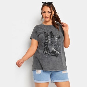 T-shirts pour femmes en toile éponge épaisse de haute qualité 340gsm 100% coton solide unisexe surdimensionné Vintage bouffée impression personnalisée - Product Image 3