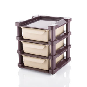 Versátil CAJÓN MULTIUSOS de 3 CAPAS, cajón de almacenamiento de plástico, organizador multiusos apilable de tres niveles, venta al por mayor, OEM a granel XL - Product Image 1