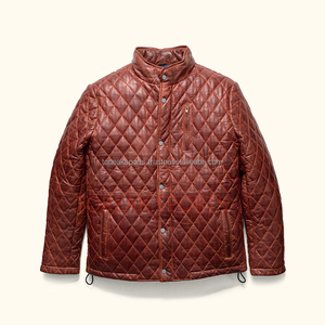 Chaqueta de Cuero Marrón Personalizada OEM 2026, la Más Vendida, para Hombre, 100% Alta Calidad, Precio al por Mayor, Chaqueta Bomber de Moda con Calefacción - Product Image 1