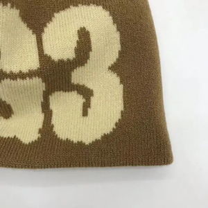 Gorro de invierno unisex para exteriores, gorro personalizado acrílico Jacquard, gorros con logotipo bordado, estampado de personajes de dibujos animados de algodón - Product Image 5