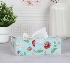 Boîte à mouchoirs en métal avec accent floral attrayant en aluminium, accessoires de chambre à coucher et de salle de bain les plus vendus - Product Image 6