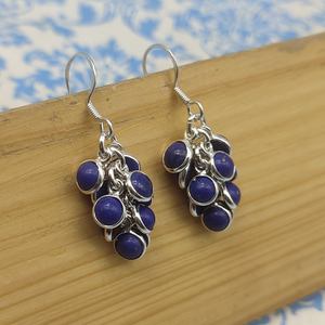 Pendientes de Plata de Ley 925 con Piedra Preciosa de Lapislázuli 100% Genuina, Pendientes Colgantes de Lapislázuli para Mujer - Product Image 6