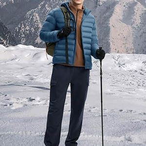 Veste d'hiver décontractée pour homme, veste matelassée légère, isolée, capuche amovible, poches, travail en plein air, voyage, cyclisme, streetwear - Product Image 5