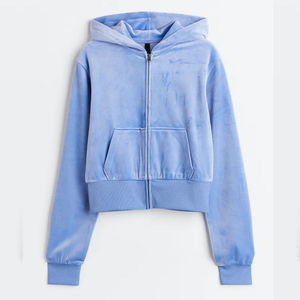 Qualité supérieure 240 g/m² 42% coton 58% polyester Hiver Personnalisé Lavé Toile vierge Haut décontracté surdimensionné court pour femme - Product Image 6