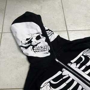 Sudadera con capucha con cremallera de lana de invierno con estampado de esqueleto unisex Diseño elegante cómodo de alta calidad Lo mejor para uso regular - Product Image 2