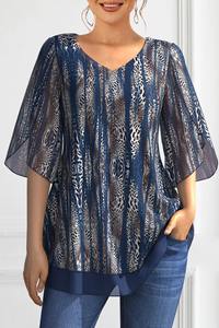 T-shirt d'été confortable et respirant à manches courtes en coton, à col en V, extensible et doux, à la mode pour femmes - Product Image 5