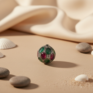 Splendid 14k Gold Diamond-Shaped <b>Emerald</b> Cut Sapphire & Amethyst Pendant Rhodium Plated Zircon Accented - Product Image 2