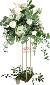 Soportes Altos para Flores con Marco de Hierro con Acabado Negro Metálico de Calidad, Decoraciones Rectangulares para Mesa, Centros de Mesa para Bodas - Product Image 5