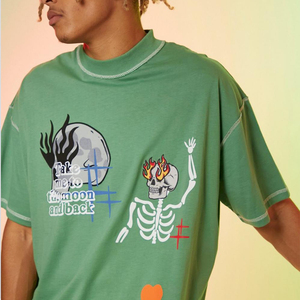 Chemises ras du cou à manches courtes en coton pour hommes Tops athlétiques T-shirts surdimensionnés - Product Image 2