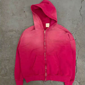 Sudadera con capucha bordada con apliques personalizados para hombre, estilo desgastado lavado ácido con hombros descubiertos de gran tamaño, 430 gramos, forro polar de algodón 100% para invierno - Product Image 3